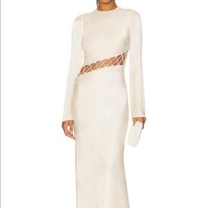 Shona Joy Arienzo Asymmetrical Lace Up Maxi Dress